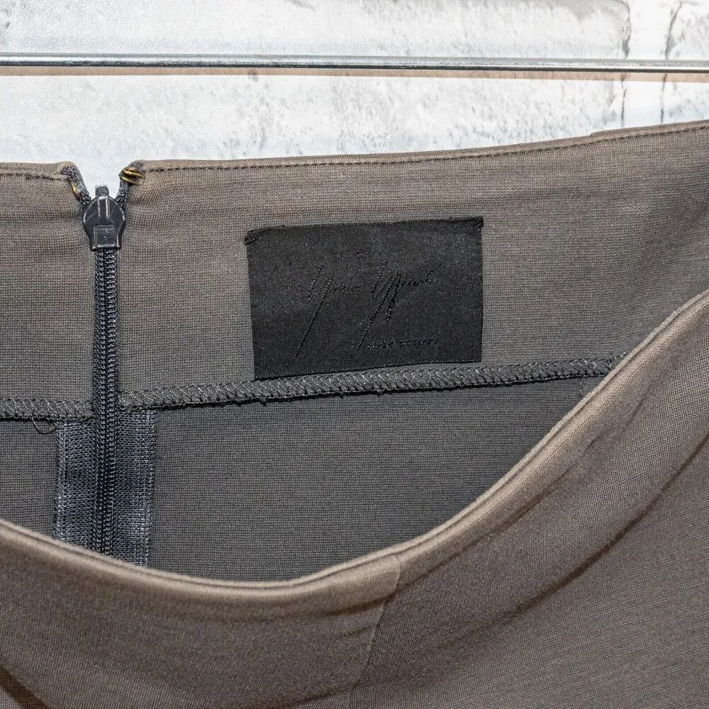 YOHJI YAMAMOTO Pencil Skirt tan gray cotton made in Italy size 48 32 - Picture 3 of 12